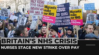 British nurses stage new strike over pay as NHS crisis deepens