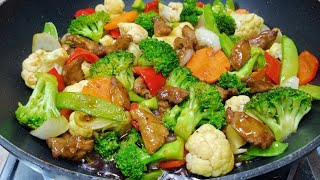 The Best Mixed Vegetables and Pork Stir fry! It's Super Easy, Delicious and Healthy!