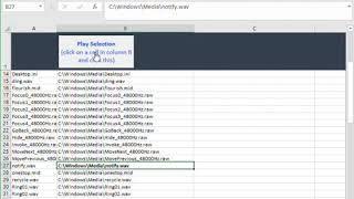 Playing audio files from Excel sheet