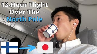 13-hour flight from HELSINKI to TOKYO over the North Pole//FINNAIR