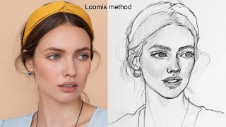 How to draw a Portrait using Loomis Method Step by step /rini8sh