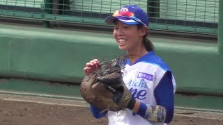 奥村奈未　愛知ディオーネ　イニング間守備　2019/9/29　江戸川区球場　女子プロ野球