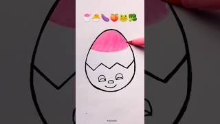 Satisfying Creative Painting 🍧🐣🍆🍑🐸🥦#draw#painting#brush #satisfying #coloring #viral #shorts