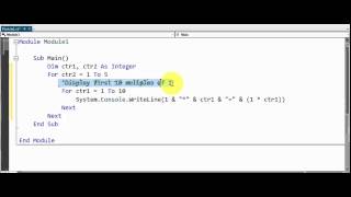 Visual Basic - Nested Loops - Example 1