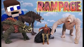 RAMPAGE MOVIE TOYS Lizzie vs George vs Ralph Unboxing Commercial Stop Motion Adventure 2018