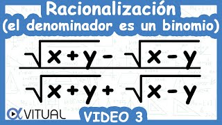 🔶Racionalización (el denominador es un binomio) | Video 3 de 3