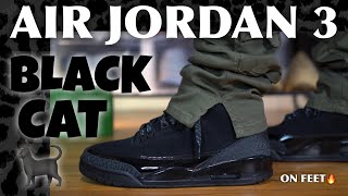 Worth it? Black Cat Air Jordan 3 Pickup Vlog \u0026 On Feet Review