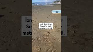 İzmir Seferihisar Sığacık’ta deniz metrelerce çekildi