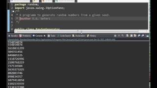 Prog. Project - Random Numbers from a seed (Java)