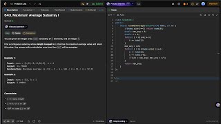643 | Maximum Average Subarray I LeetCode | Solution | Sliding Window