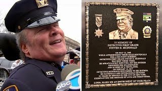 Plaque honoring Det. Steven McDonald unveiled at Central Park precinct