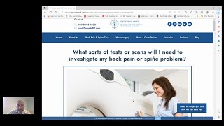 What sorts of tests or scans will I need to investigate my back pain or spine problem?