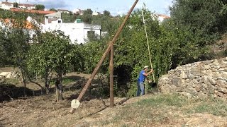 TIRAR ÁGUA À PICOTA  EM ORTIGA - MAÇÃO REGAR LARANJEIRAS COMO ANTIGAMENTE SETEMBRO 2016