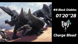 【MHW】★8 黒角竜は砂地がお好き ディアブロス亜種 チャージアックス 01'20''28 / Black Diablos Charge Blade Solo