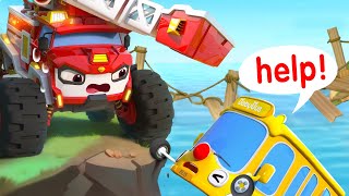 Wheels on the Bus🚌| Little Bus Rescue Team | Nursery Rhymes & Kids Songs | BabyBus - Cars World