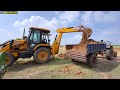 jcb 3dx loading mud sonalika new hollend swaraj vst john deere tractor for village pond jcb video