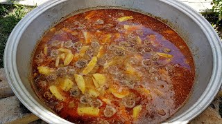 Azerbaijani Meatball Soup-Kufte Bozbash | ASMR cooking | Küftə- Bozbaşın Hazırlanması | Soup recipes
