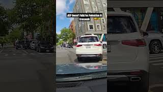 Jeep Doesn't Yield For Pedestrian At Crosswalk #automobile #baddrivers #dashcam #drivinglessons