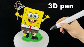 [3D pen]如何用3D打印笔制作海绵宝宝.making SpongeBob with 3D pen.