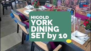 HiGold York Black Dining Set by 10