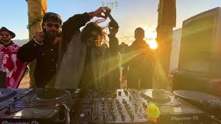 Shan Nash closing sunrise set at LUT 6 in Mojave desert