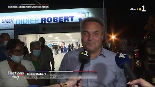 En tête du premier tour des élections régionales, Didier Robert réagit sur Reunion La 1ere