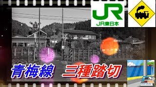 【踏切】JR青梅線三種踏切