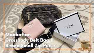 Manhattan Crossbody Belt Bag \u0026 Becca Small Zip Purse Guess - Unboxing | ASMR