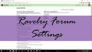 How to change your forum settings on Ravelry