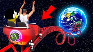SHINCHAN AND FRANKLIN TRIED THE IMPOSSIBLE GIANT ROLLER COASTER FROM SPACE CHALLENGE GTA 5