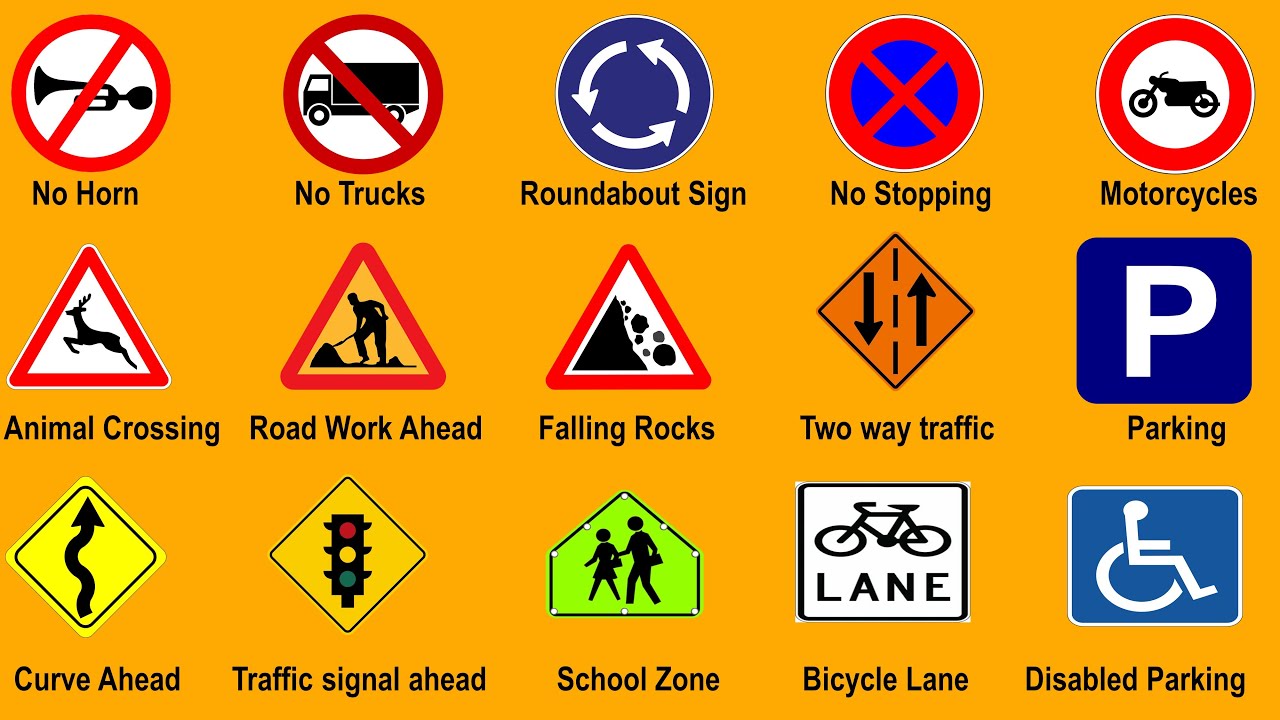Images Of All Road Signs And What They Mean In English Age Teaching
