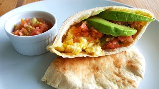 Breakfast Pita with Easy Blender Salsa