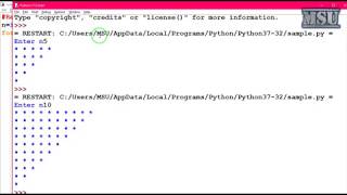 GE8161 Problem Solving and python Programming Lab 08 read a number and print an inverted star