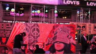 The OBEY X LEVIS® Project by Shepard Fairey 10/29 Times Square Live Installation