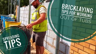 Bricklaying Vlog - Tips for Different Styles of Bricklaying out of Mortar Tubs!