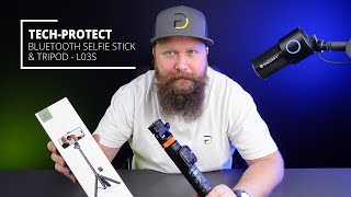 Świetny, Bardzo Długi i Mocny Selfie Stick z Opcją Statywu i Bluetooth - Tech-Protect L03S