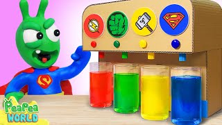 Trouble With Superhero Juice Vending Machine 🍉 Cartoon For Kids ❤️ Pea Pea World