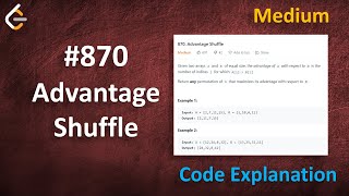 Advantage Shuffle | Live Coding with Explanation | Leetcode - 870