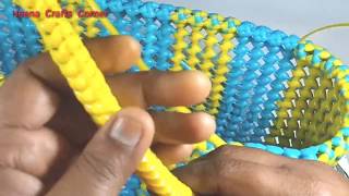 మురుకు హ్యాండిల్  వెయ్యండి చాలా ఈజీగా||How to weave Murukku handle in Telugu||wire butta|| wire bag|