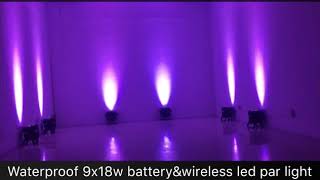 BO-S605 IP65 waterproof 9*18W RGBAW UV 6in1 wireless dmx battery powered led par light