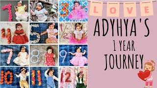 Adhya's first year journey || Baby monthly pics || Photoshoot || At home || 1-12 months || Baby girl