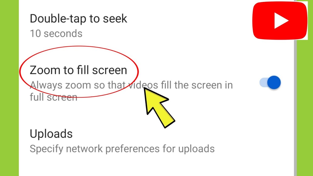 Zoom To Fill Screen Settings Youtube