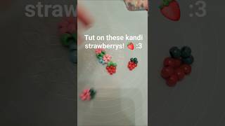 Kandi strawberry tutorial! 🍓 #kandi #kandikid #ponybeads #plur #diy #alt #fyp #viral #trending