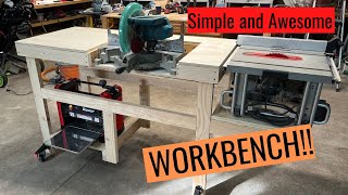 Simple Workbench for TABLE Saw MITER Saw AND More!!