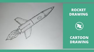 How to Draw a Rocket | Easy Rocket Step by Step Drawing for kids | Cartoon Rocket Drawing