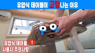 제일모빌) 캠핑카의 유압식 테이블 왜자꾸 망가질까...?