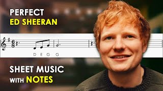 Perfect - Ed Sheeran | Sheet Music with Easy Notes for Recorder, Violin Beginners Tutorial | G Major