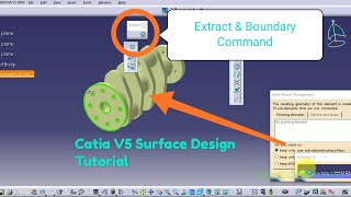 Catia V5 Wireframe and Surface Design Extract Edges and Boundary Command | Tamil |