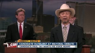 A third candidate interrupts Tulsa's mayoral debate with outburst on live television