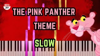 🎹 The Pink Panther Theme - Henry Mancini - SLOW Piano and Keyboard Tutorial